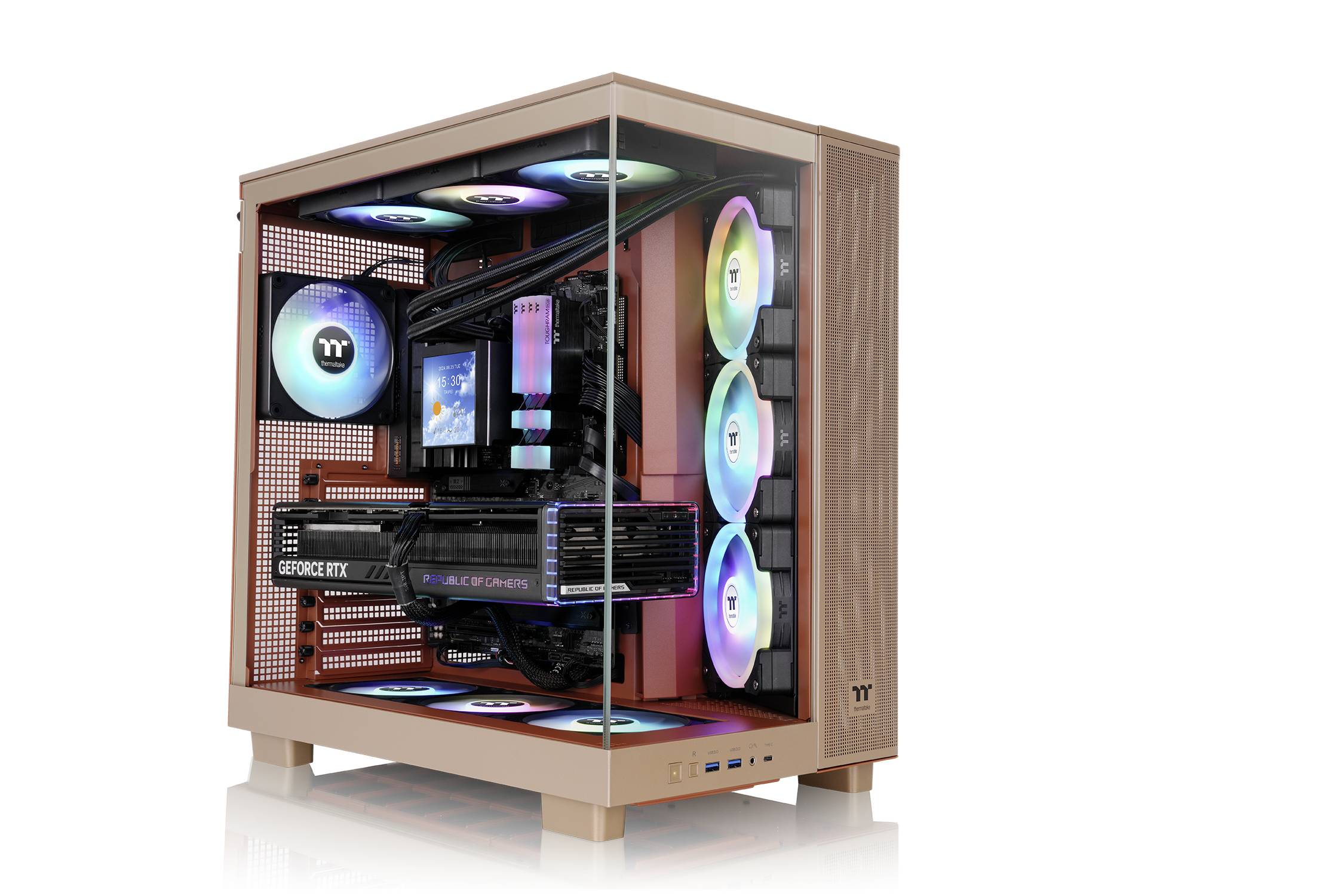 Tour midi Thermaltake View 380 XL TG ARGB Gravel Sand Boîtier PC sable marron-16