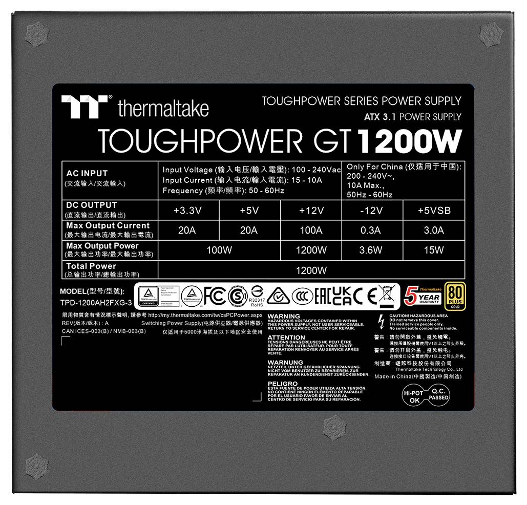Thermaltake Toughpower GT 1200W Alimentation PC 1200 W ATX-1