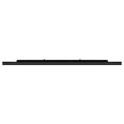 Un clavier d'ordinateur noir avec une rangée de touches en gros plan, révélant un design élégant et moderne.