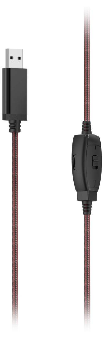 Hama Micro-casque supra-auriculaire filaire Stereo noir, rouge volume réglable ordinateur-1