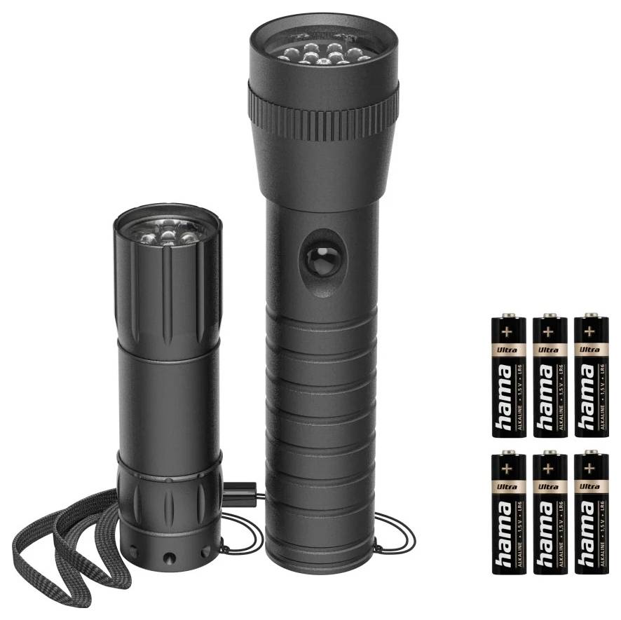 Hama LED-Taschenlampe "FL-DUO", mit Batterien, Aluminium, 2er-Set Lampe de poche-4
