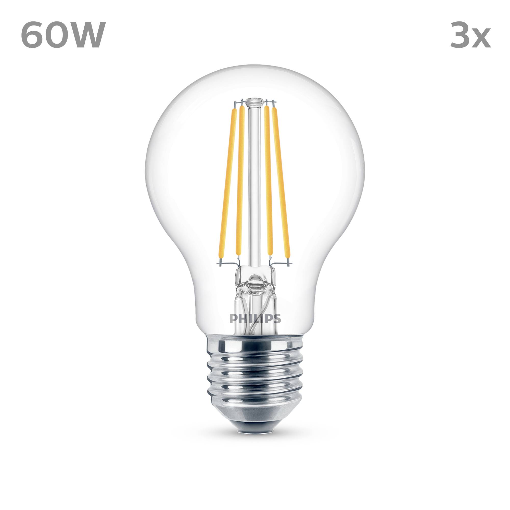 Philips 8719514450936 LED CEE E (A - G) E27 forme de poire 7 W = 60 W blanc naturel 3 pc(s)-4