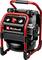 Compresseur d'air professionnel portable Einhell avec cadre rouge, manomètres, bouton de commande et unité motrice sur un réservoir noir.