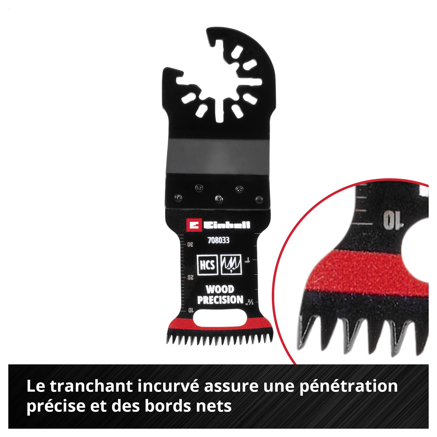 'Y compris lame de scie de précision pour bois avec bord incurvé, idéale pour des plongées précises et des coupes nettes dans les matériaux en bois.'
