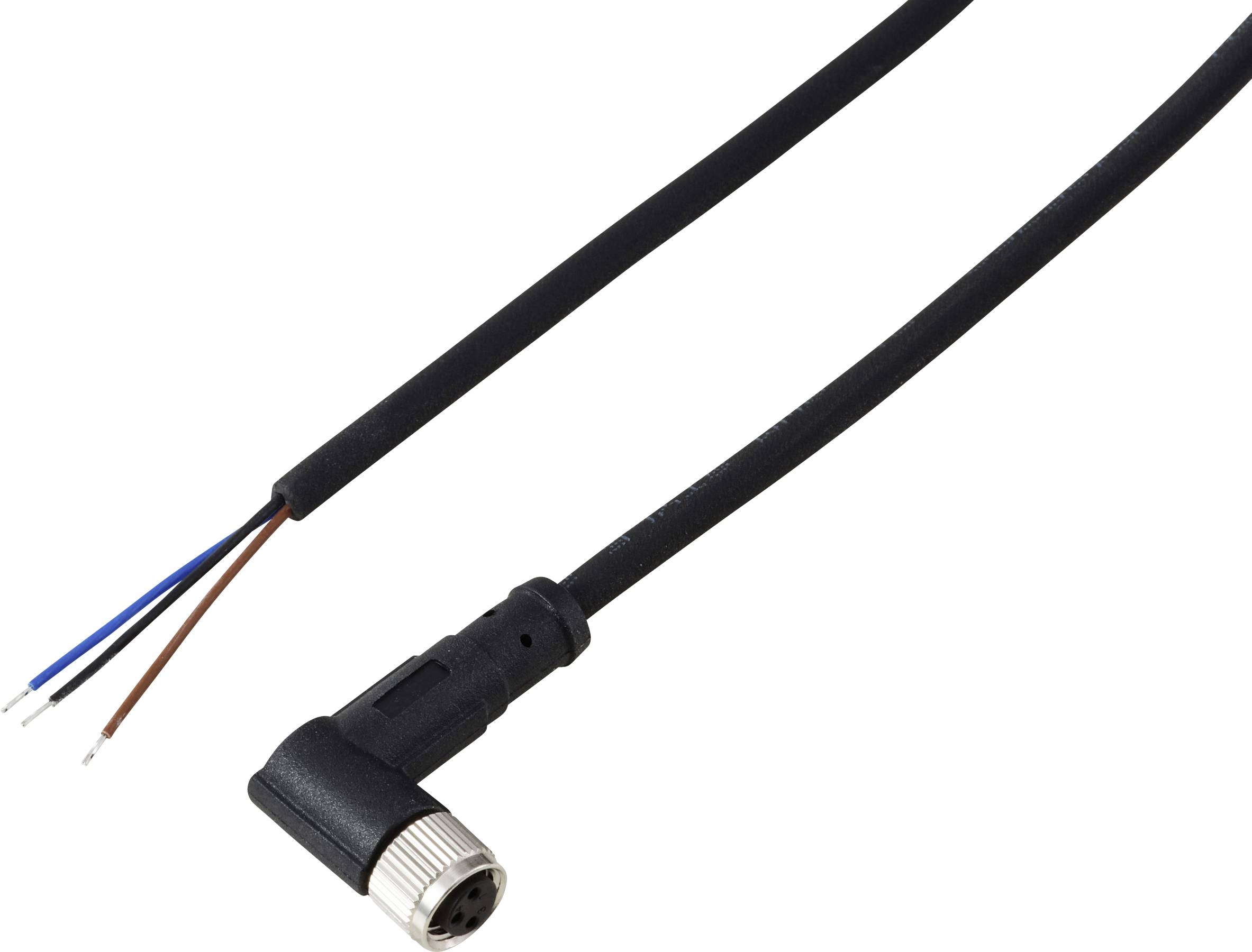 TRU COMPONENTS TC-13748760 Câble de raccordement M8 x 1 femelle, coudé 2 m Nombre de pôles: 3 1 pc(s)
