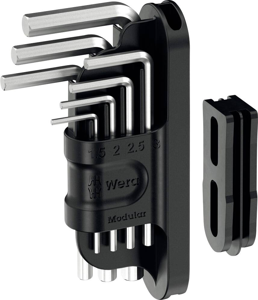 Wera Tool-Check Modular Winkelschlüssel 1 6 pans intérieurs Jeu de clés mâles coudées 1.5 mm, 2 mm, 2.5 mm, 3 mm, 4 mm, -0