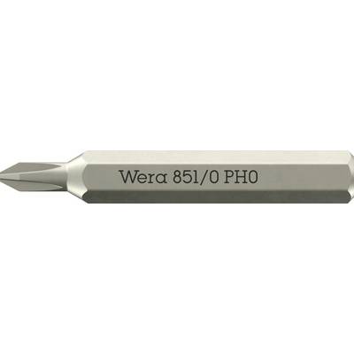 Wera 05058121001 851 Micro Embout cruciforme Propulseur: 1/4" (6.3 mm) Sortie: cruciforme Phillips PH 0 30 mm-0