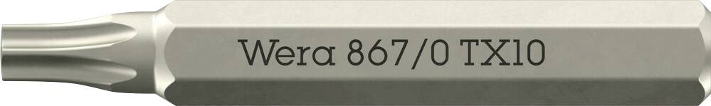 Wera 05058133001 867 Micro TORX® Embout Torx Propulseur: 1/4" (6.3 mm) Sortie: TORX TX 10 30 mm-0