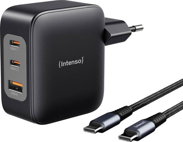 Intenso W100ACC+C520C black Chargeur USB 100 W 2x USB-C®, 1x USB-A  noir