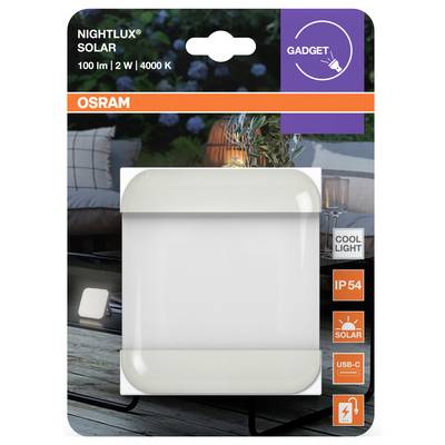 OSRAM HOMELIGHTING NIGHTLUX SOLAR 840 DIM USB Grey 4099854444517 Applique extérieure 2. W LED gris-2