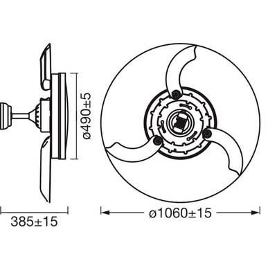 OSRAM HOMELIGHTING Retractable 1070 Ventilateur de plafond 66 W blanc avec télécommande-5
