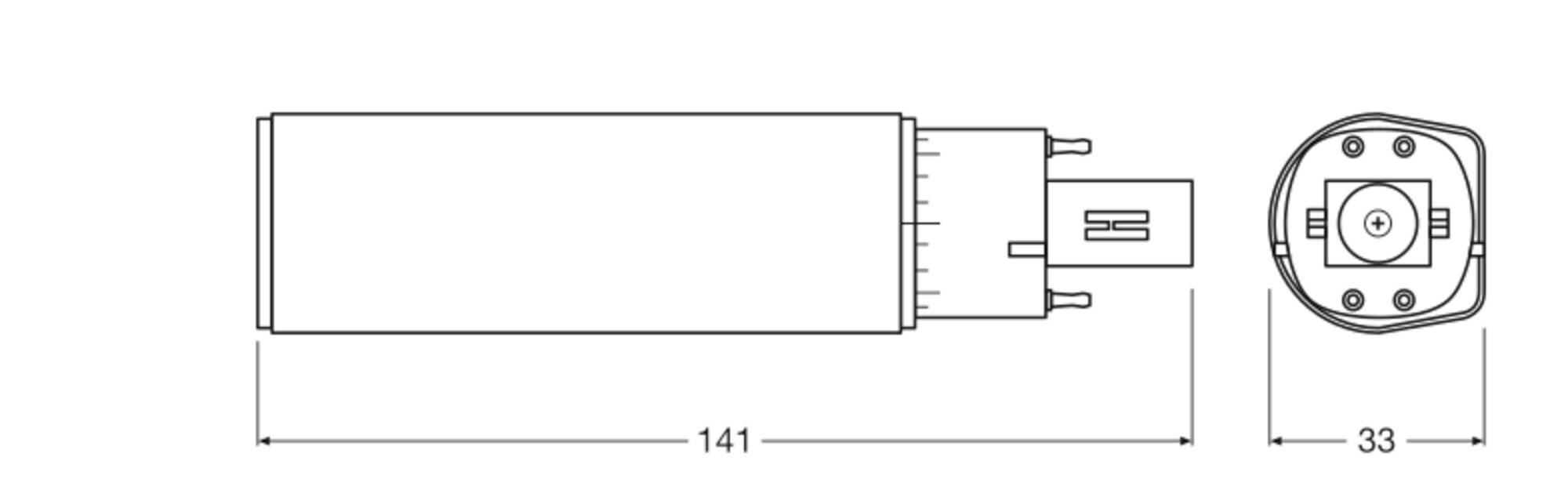 OSRAM HOMELIGHTING 4099854501791 Tubes LED CEE E (A - G) G24q-2 forme de tube 7 W blanc lumière du jour (Ø) 33 mm 1 pc(s-1