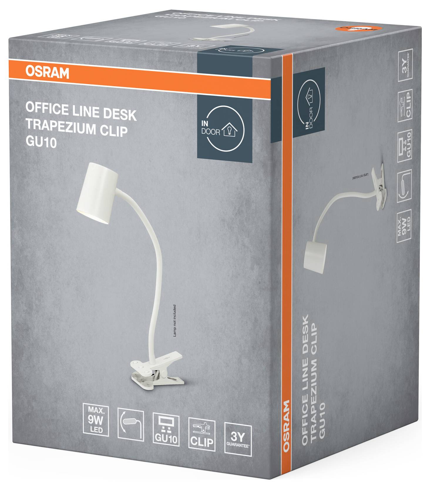 OSRAM HOMELIGHTING Office Line Desk Trapezium Clip GU10 White 4099854464430 Spot à pince GU10 blanc-2