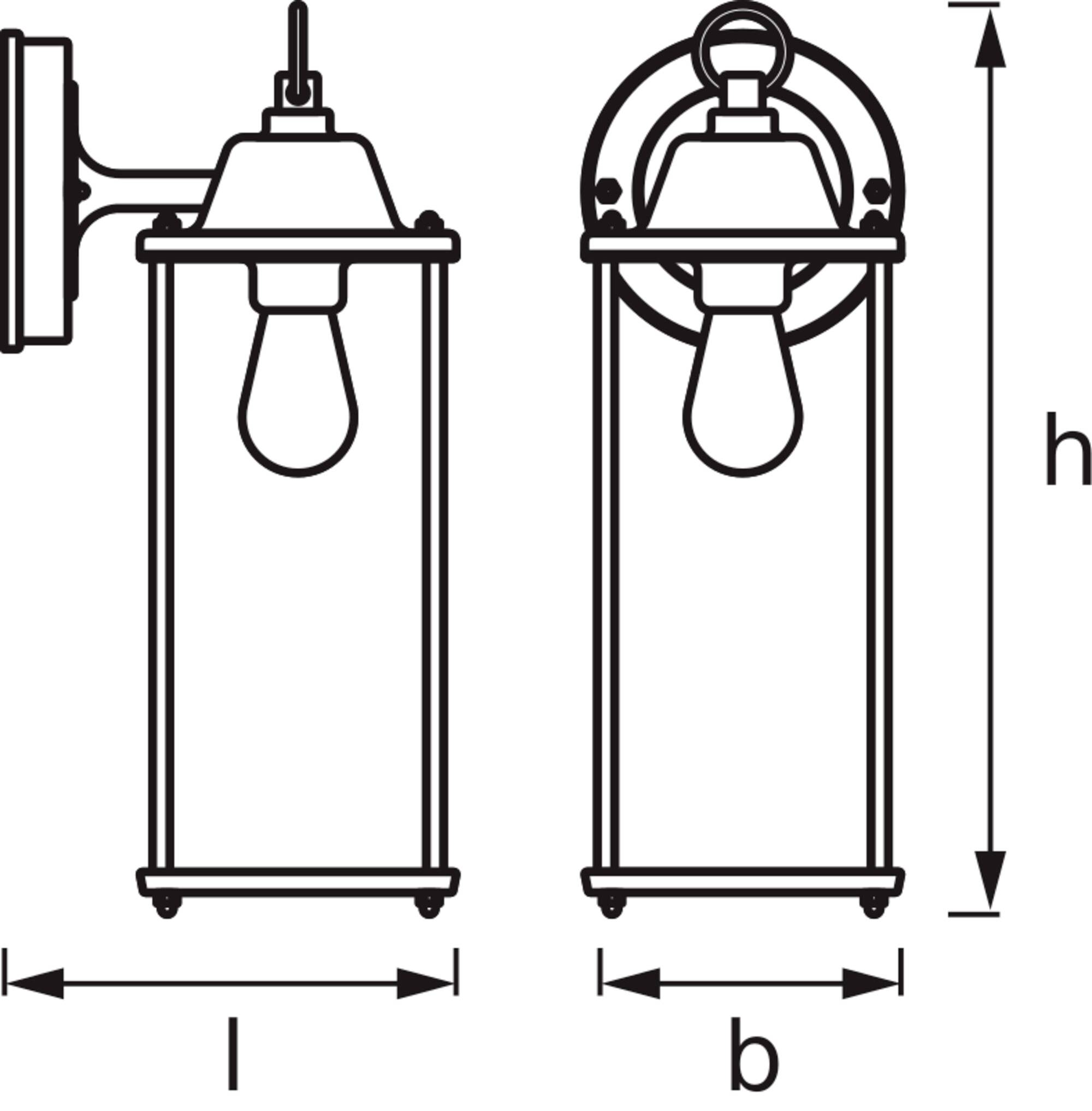 OSRAM HOMELIGHTING ENDURA Classic Lantern Square M E27 4099854447402 Applique LED extérieure LED E27 0 W-3