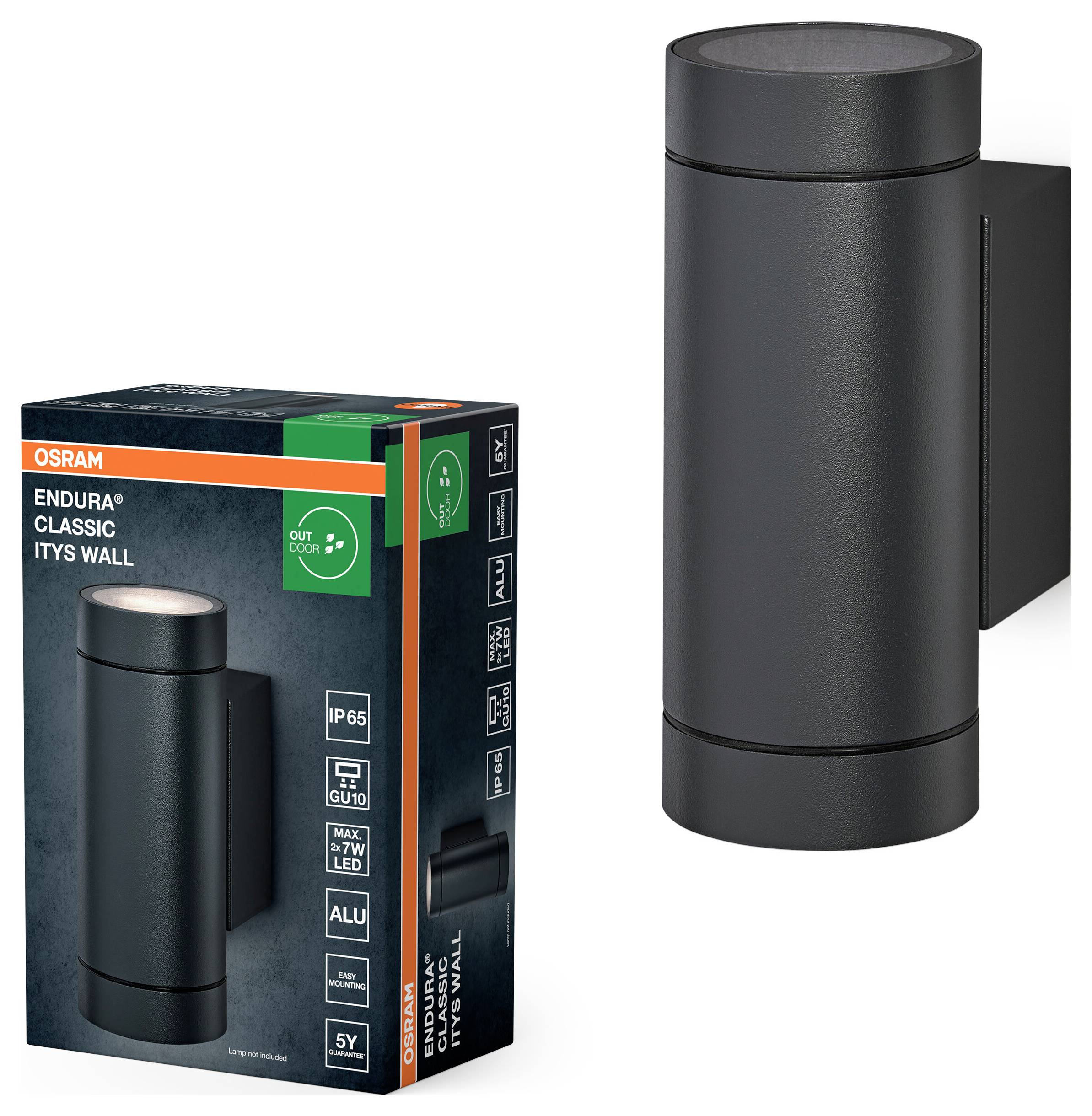 OSRAM HOMELIGHTING Endura Classic GU10 IP65 Itys Wall Dark Gray 4099854447341 Applique LED extérieure LED GU10-1