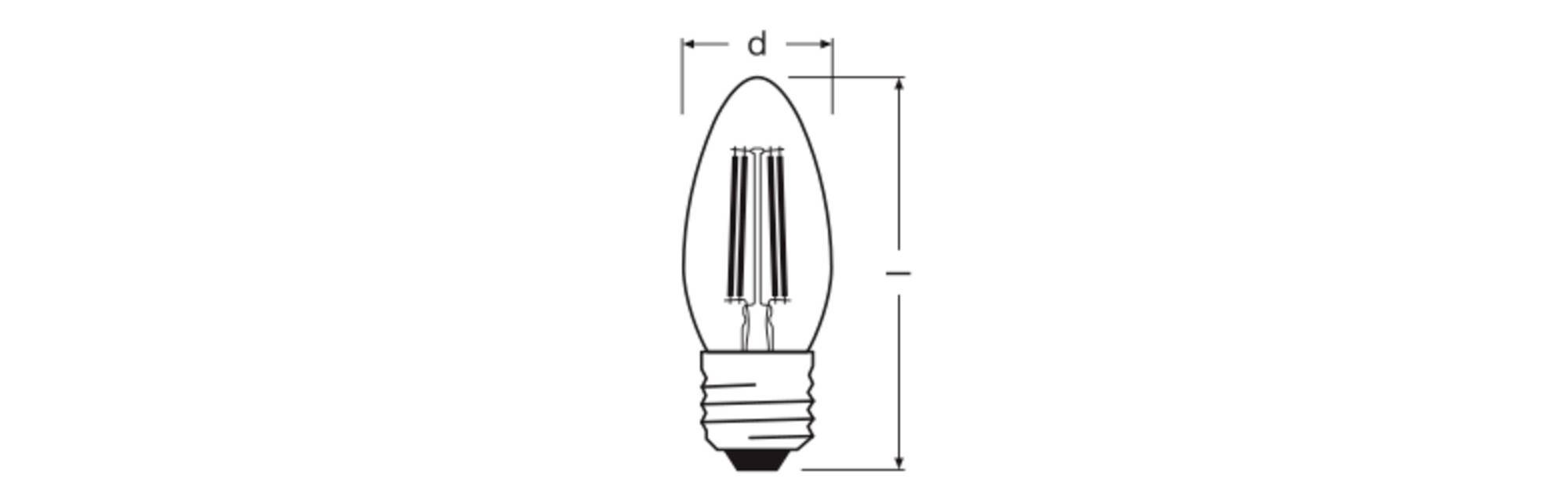 OSRAM HOMELIGHTING 4099854467066 LED CEE D (A - G) E27 forme de flamme 3.4 W blanc chaud (Ø x H) 35.00 mm x 35.00 mm non-1