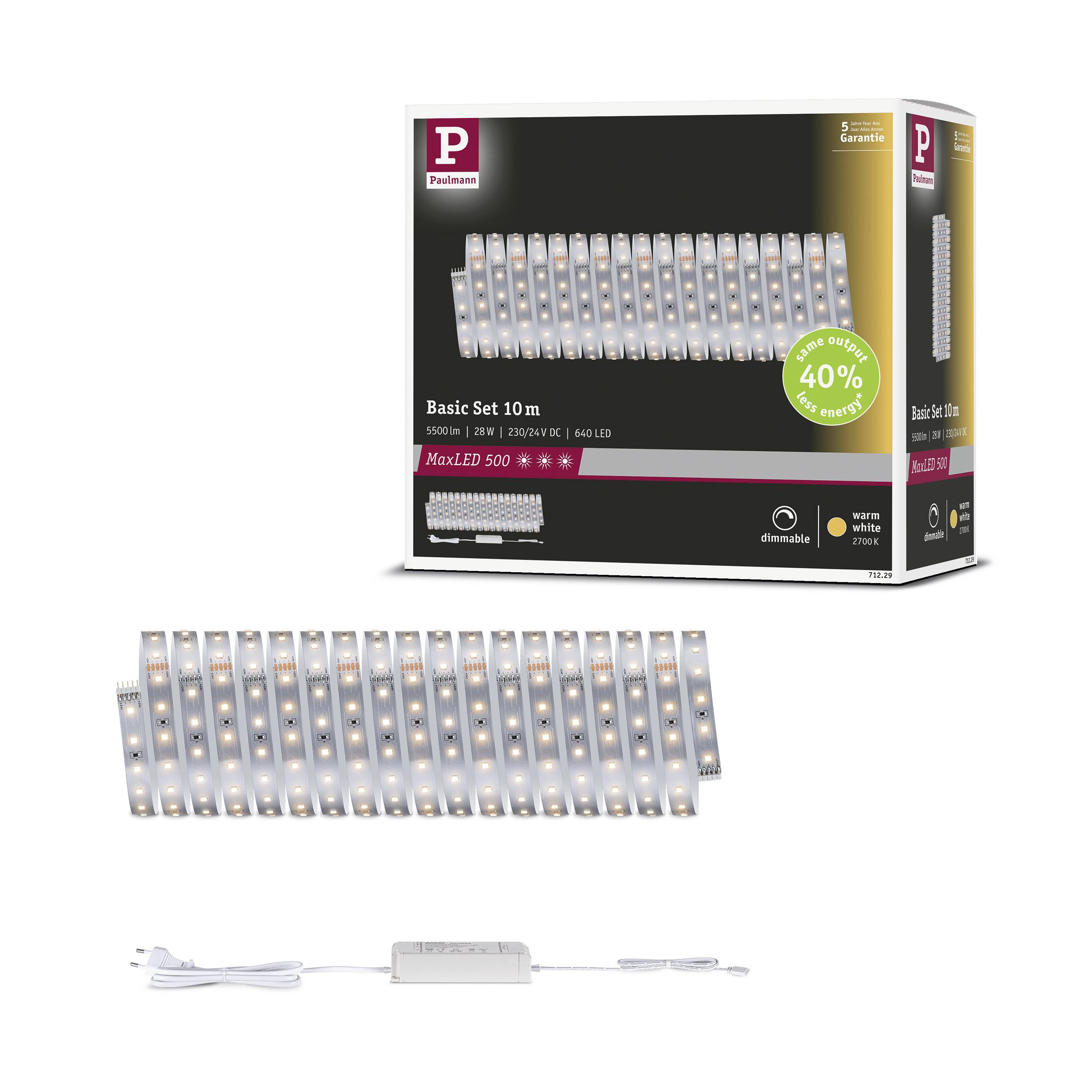 Paulmann MaxLED 500 Basisset 71229 Ruban LED (Base) 230 V 10 m blanc chaud 1 set-8