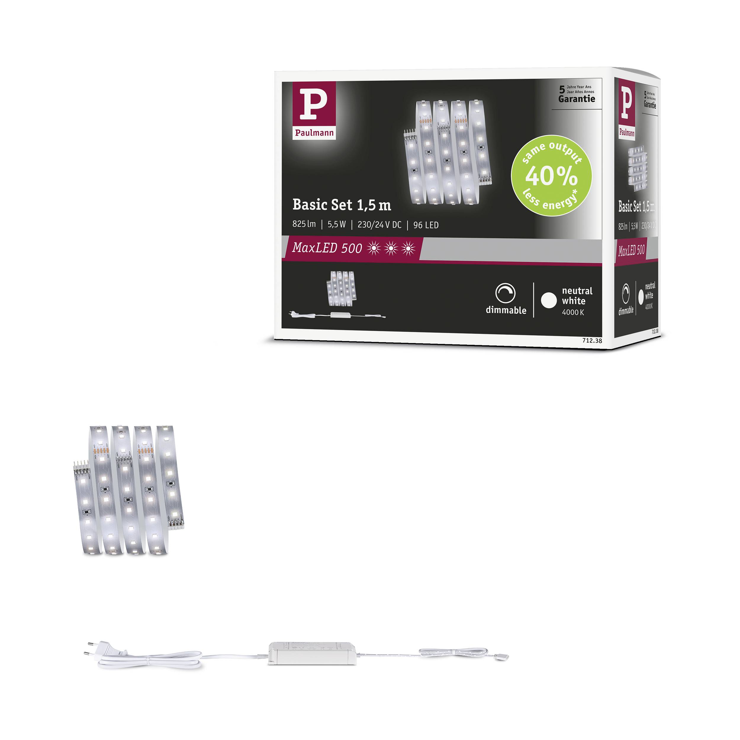Paulmann 71238 Ruban LED (Base) 230 V 1.5 m blanc neutre 1 set-9