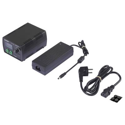 Les composants d'alimentation électrique comprennent un régulateur de tension, une brique d'alimentation rectangulaire avec cordon attaché et un câble d'alimentation détachable.