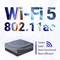 Un appareil MINIX noir et élégant avec le texte « Wi-Fi 5 802.11ac », mettant en avant des fonctionnalités : plus rapide, plus sûr, plus fonctionnel et plus efficace.