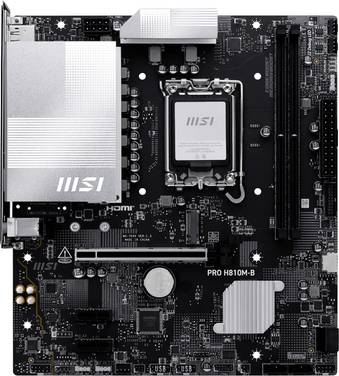 MSI 7E64-001R Carte mère Socket (PC) Intel® LGA 1851 Facteur de forme (détails) Micro-ATX Chipset de la carte mère Intel® H810