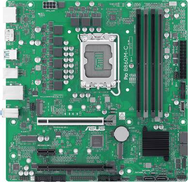 Asus PRO B860M-C-CSM Carte mère Socket (PC) Intel® LGA 1851 Facteur de forme (détails) Micro-ATX, Mini-ATX Chipset de la carte mère Intel® B860