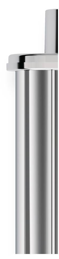 Un gros plan sur un objet cylindrique métallique, probablement un élément d'une machine ou d'un dispositif plus important, révélant sa surface brillante et réfléchissante.