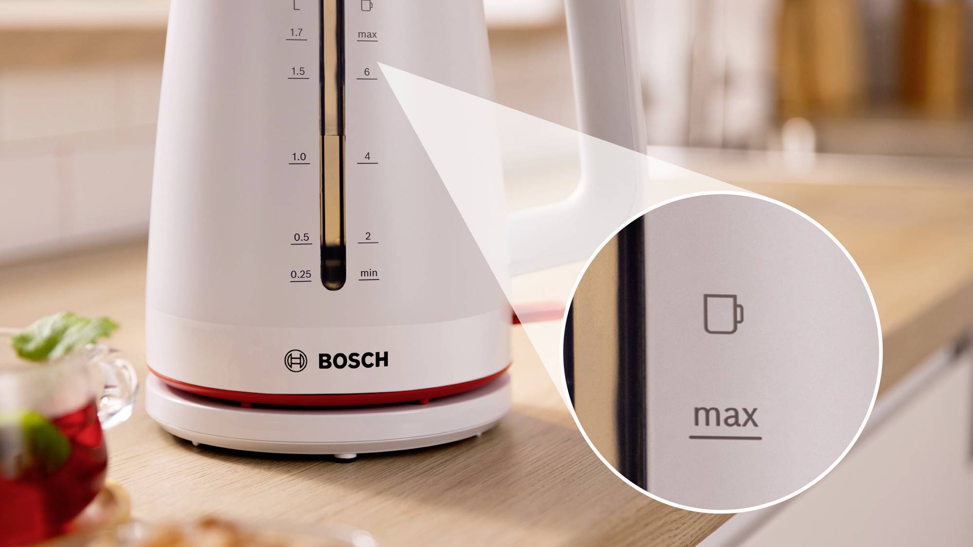 Bosch Wasserkocher 1,7L MyMoment, weiß Bouilloire protection contre la surchauffe blanc Contenance: 1.7 l-4