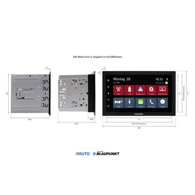 Blaupunkt Rotterdam 600 DAB Autoradio Apple CarPlay, Android Auto™, système de navigation intégré, avec télécommande, av-8