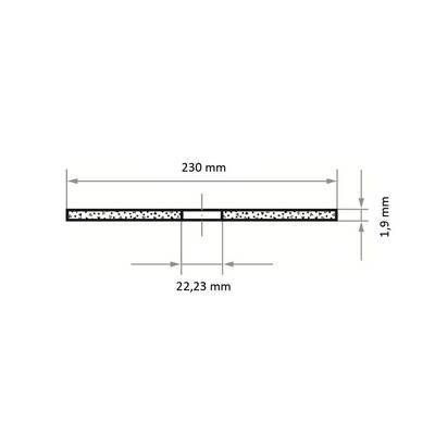 LUKAS-ERZETT T41 230x1,9x22,23 A46T-BF AT000742V9802 Jeu de disque à tronçonner 230 mm 25 pc(s) acier allié, Fonte, Alli-1