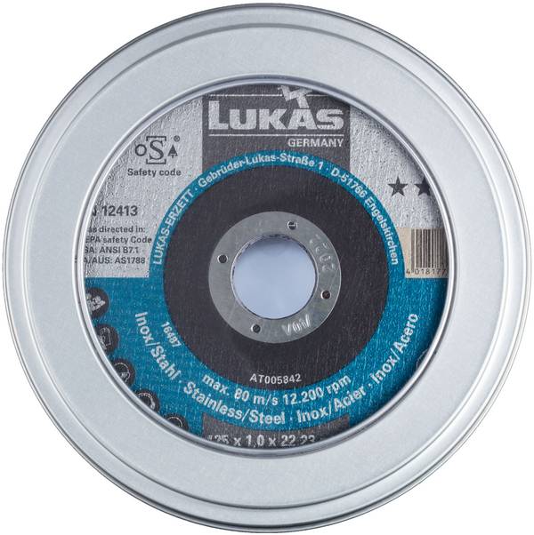 LUKAS-ERZETT T41 125 AT005842V9807010 Jeu de disque à tronçonner 125 mm 10 pc(s) acier inoxydable (antirouille)