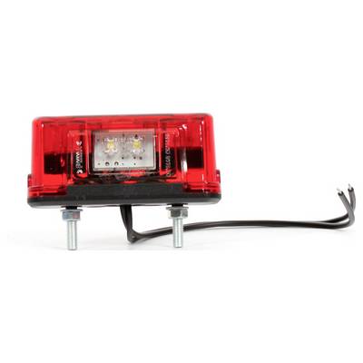 Un feu de remorque à LED rouge avec boulons de fixation et deux fils, adapté pour être attaché aux véhicules.