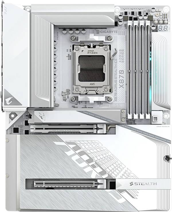 Gigabyte X870 A STEALTH ICE Carte mère Socket (PC) AMD® AM5 Facteur de forme (détails) ATX Chipset de la carte mère AMD® X870