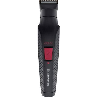Tondeuse électrique noire et rouge avec poignée texturée, portant la marque 'Remington' et le modèle 'G12' sur le manche.