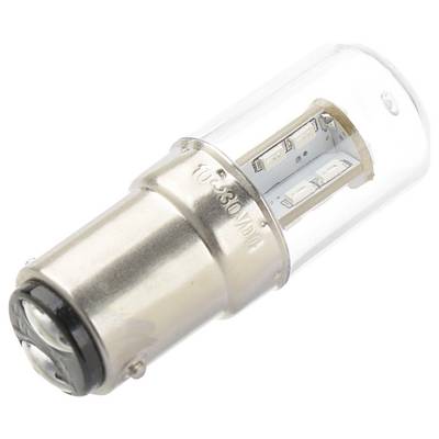 Une ampoule LED cylindrique avec une base métallique et un couvercle transparent, conçue pour une utilisation automobile.
