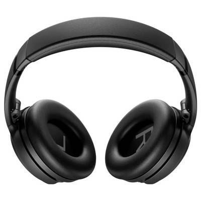 Casque audio noir circumauriculaire avec coussinets d'oreille rembourrés, présenté sur un fond blanc, mettant en valeur son design élégant et moderne.