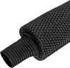 Quadrios 25CA540 Gaine thermorétractable en tissu noir 35 mm 17.5 mm Taux de retreint:2:1 Marchandise vendue au mètre