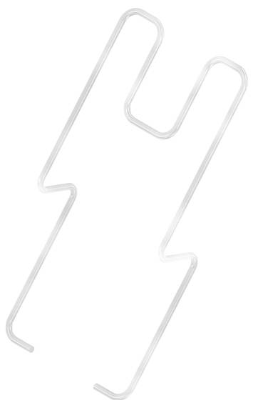 Un trombone aux formes originales, avec un design en zigzag, fabriqué en métal argenté, servant à maintenir des documents ensemble.