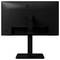 Un moniteur d'ordinateur noir LG vu de dos, montrant son support réglable et son design minimaliste.