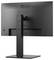Un moniteur d'ordinateur noir LG vu de dos, montrant un support réglable en hauteur et un design fin, adapté à une utilisation bureautique.