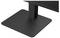 Un socle de téléviseur rectangulaire noir avec une colonne de support centrale.