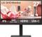Moniteur QHD de 27 pouces LG avec caractéristiques : IPS, résolution QHD 2560x1440, HDR10, USB-C. Arrière-plan avec des formes et des couleurs abstraites.