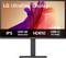 Écran de moniteur 4K 'LG UltraFine Display' avec design abstrait vibrant. Caractéristiques : IPS, résolution 3840x2160, HDR10, USB-C (PD 90W).