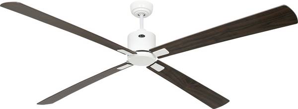 CasaFan ECO NEO III 180-4 WE-NB/KI WiFi Flügel Nussbaum/Kirsche Ventilateur de plafond  28 W (Ø x H) 180 cm x 360 mm blanc avec télécommande, minuteur, fonction hiver, commandé par application
