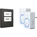 m-e modern-electronics 100152 Sonnette sans fil Set complet éclairée, acoustique actif, avec détecteur de mouvements, av