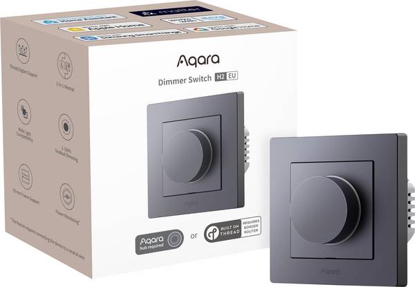 Aqara KD-R01D-G Variateur rotatif Adapté pour ampoule: Ampoule électrique, Lampe halogène gris