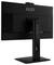 Un moniteur d'ordinateur noir avec un support rectangulaire vu de dos, présentant un design simple avec le logo MSI en haut.