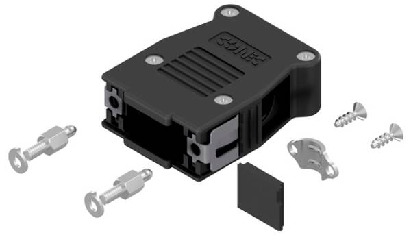 Conec SnapLock 16-003250E Capot SUB-D Nombre de pôles: 9 matière plastique 90 °, 180 ° noir 1 pc(s)