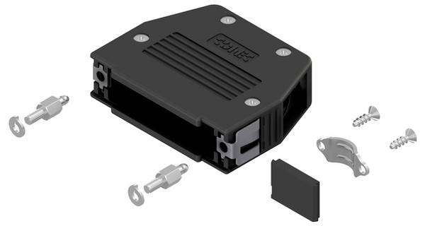 Conec SnapLock 16-003270E Capot SUB-D Nombre de pôles: 25 matière plastique 90 °, 180 ° noir 1 pc(s)