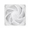 « Un ventilateur de refroidissement blanc arctique pour ordinateur, avec un cadre carré et des pales lisses et incurvées, conçu pour une ventilation efficace dans les PC. »